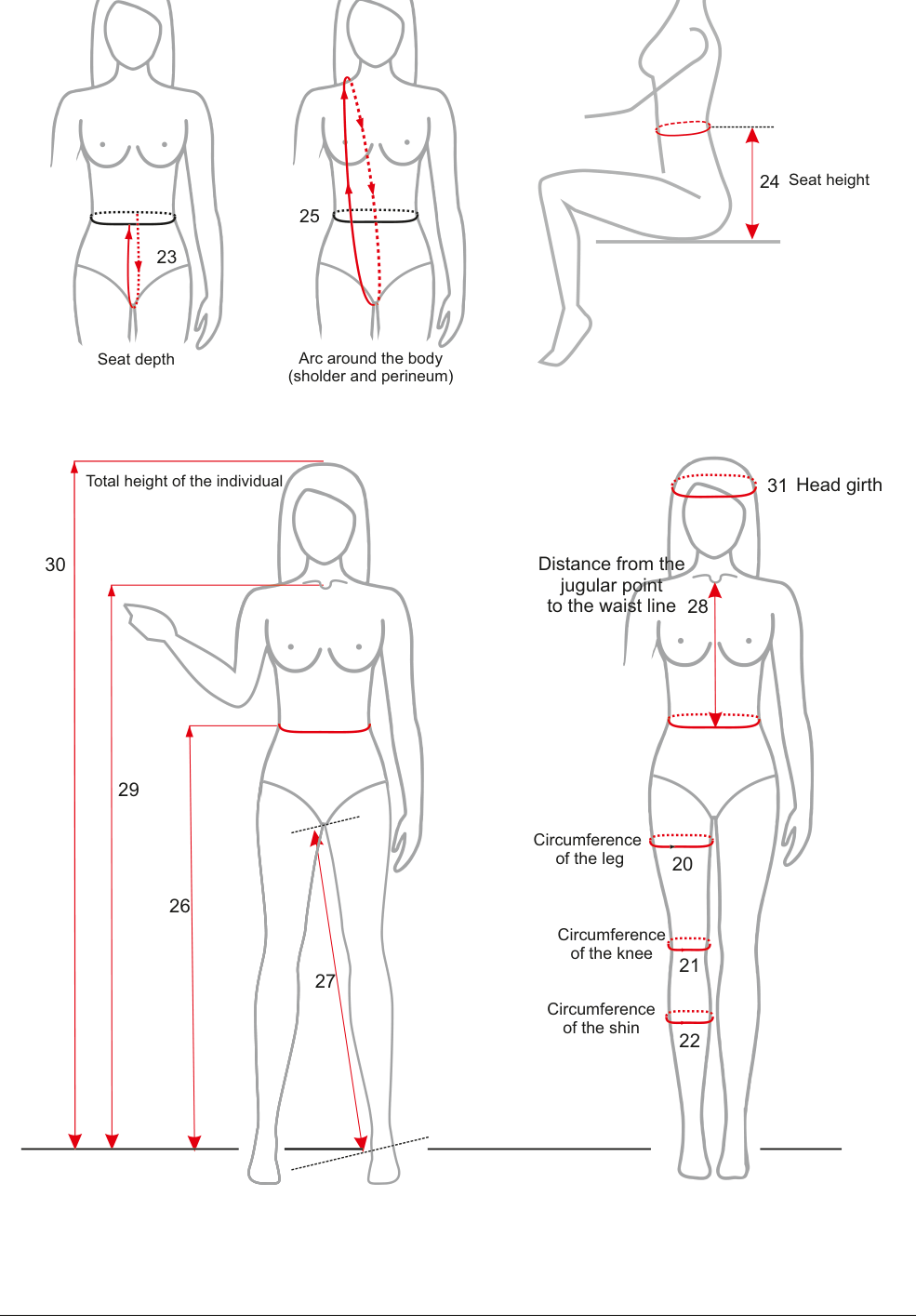 Back View Measurement Diagram
